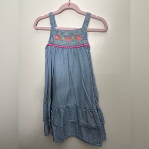 Jumping Beans Light Blue Dress with Floral Embroidery